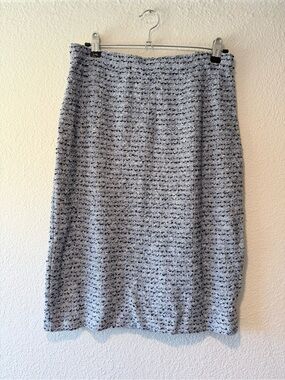 ST. JOHN Blue Tweed Midi Skirt